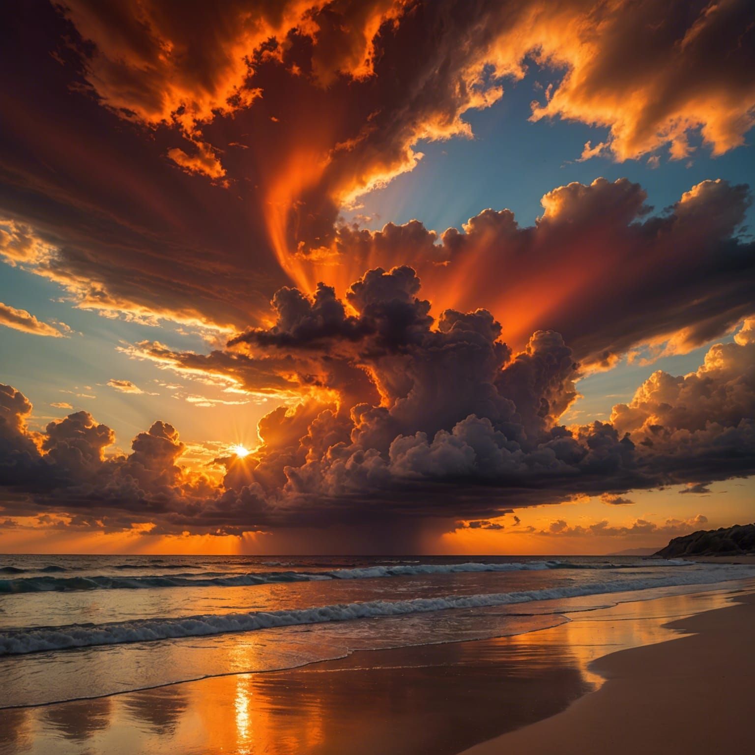 sunset beach scene  by @DHinKY