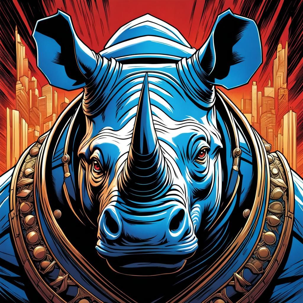 rhino super villain - AI Generated Artwork - NightCafe Creator