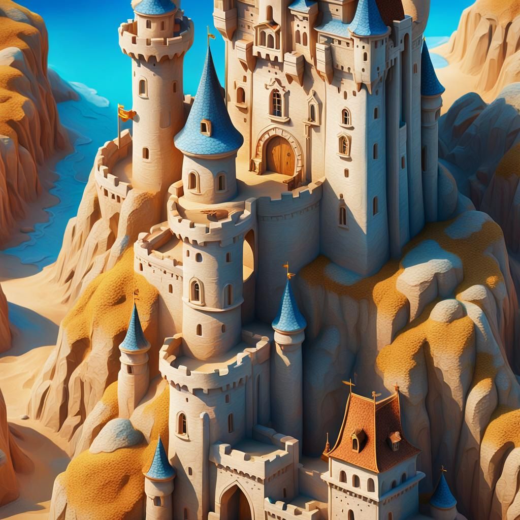 wonderful sandy  castle
