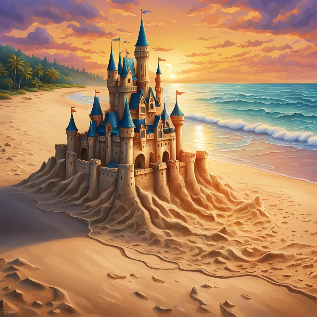 wonderful sandy  castle