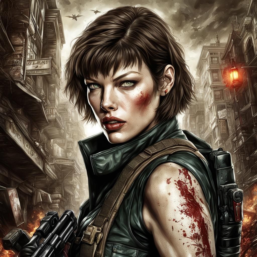 resident evil , Milla Jovovich,  by @TechnoVizor