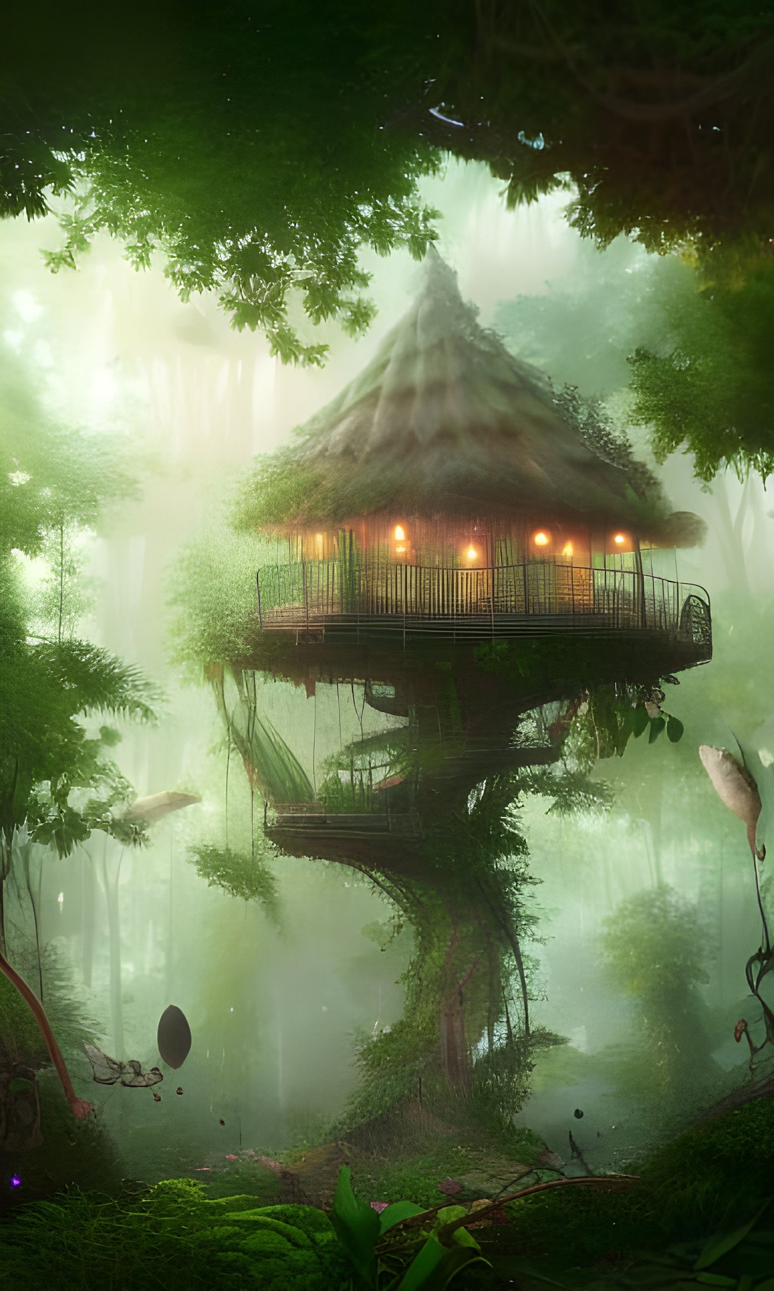Jungle tree house   by @Lucy