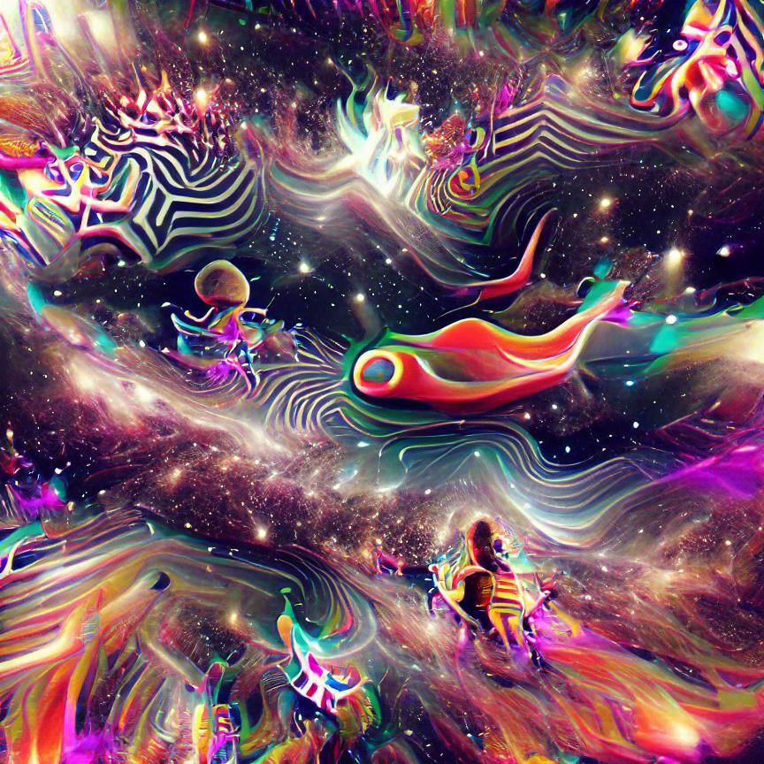Psychedelic journey through space