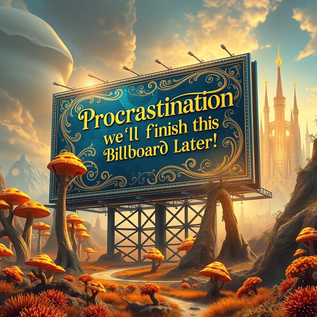 A Procrastination Billboard  by @Future_Council_Dude