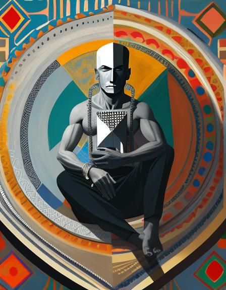 India painting digital artwork metallic Pablo Picasso monoch...