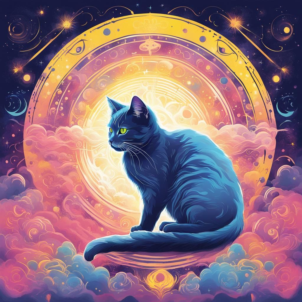 Cat in a celestial realm - AI Generated Artwork - NightCafe Creator
