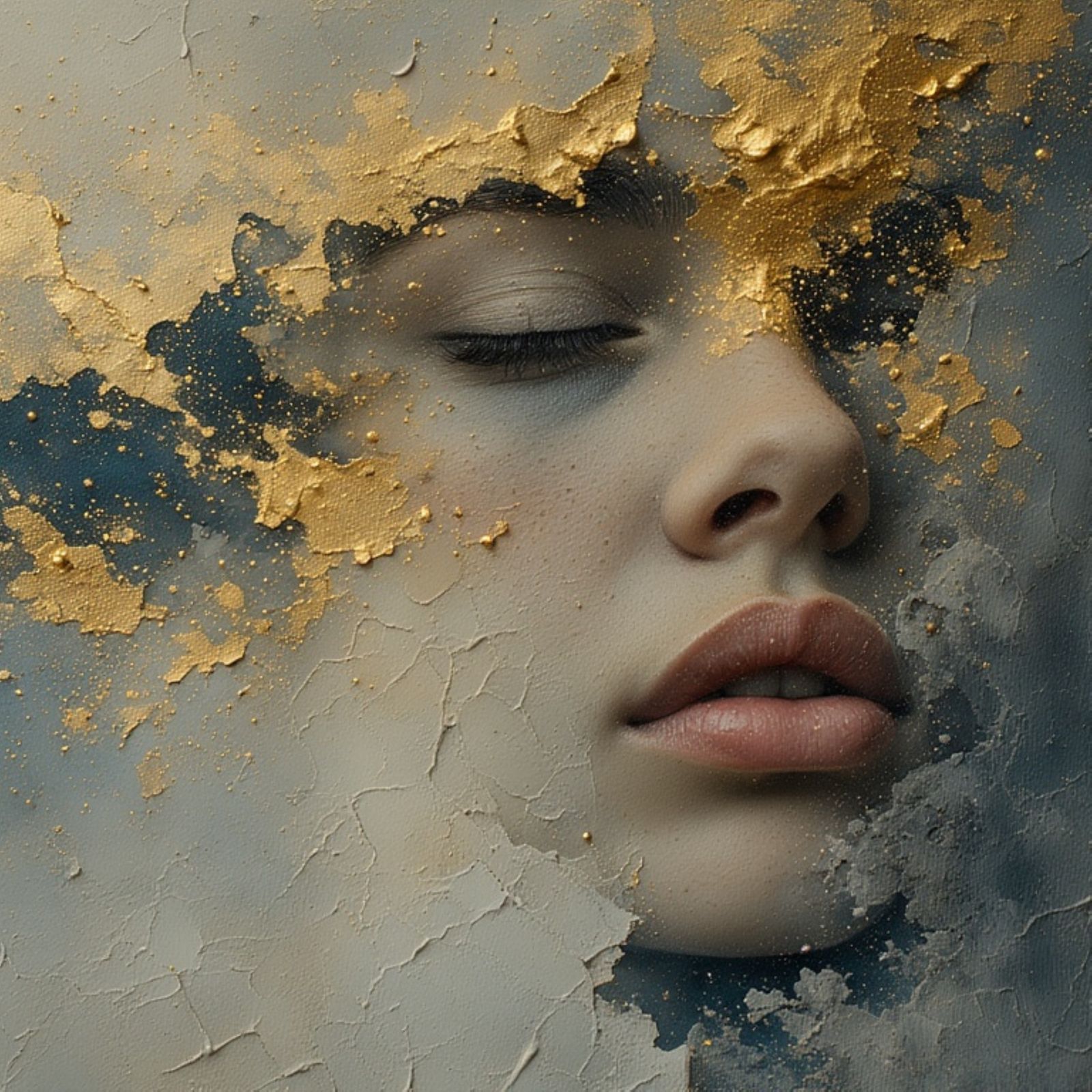 A serene, oil-painted woman