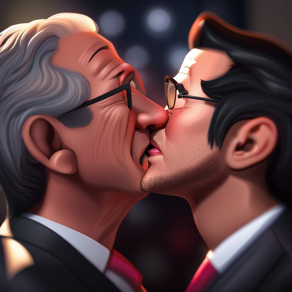 "Markiplier intimately kissing George W Bush , extreme detai...