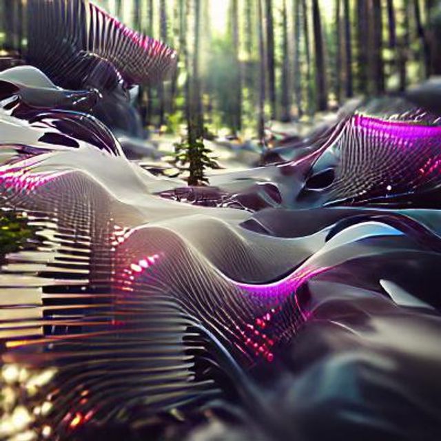 Synth-wave Forest #film 8K 3D 8k resolution abstract Unreal Engine