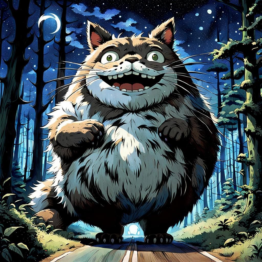 Hayao Miyazaki's work, My Neighbor Totoro and the Cat Bus (a large ...