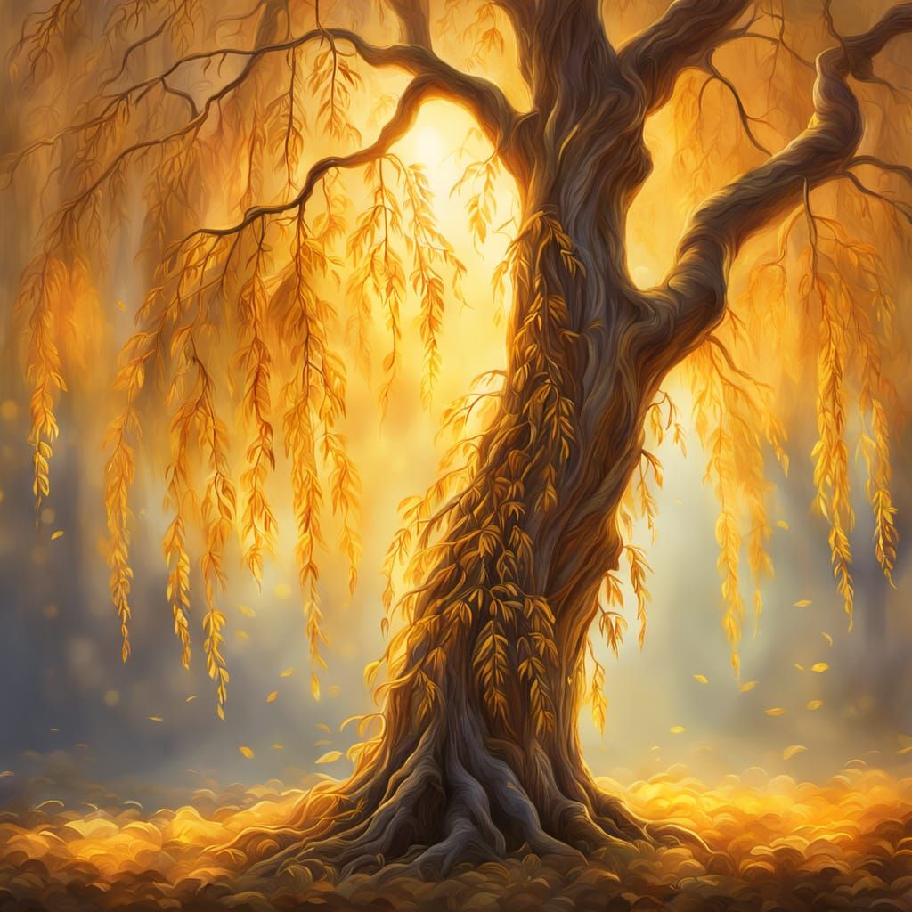 A golden Willow tree  by @Tiger princess 
