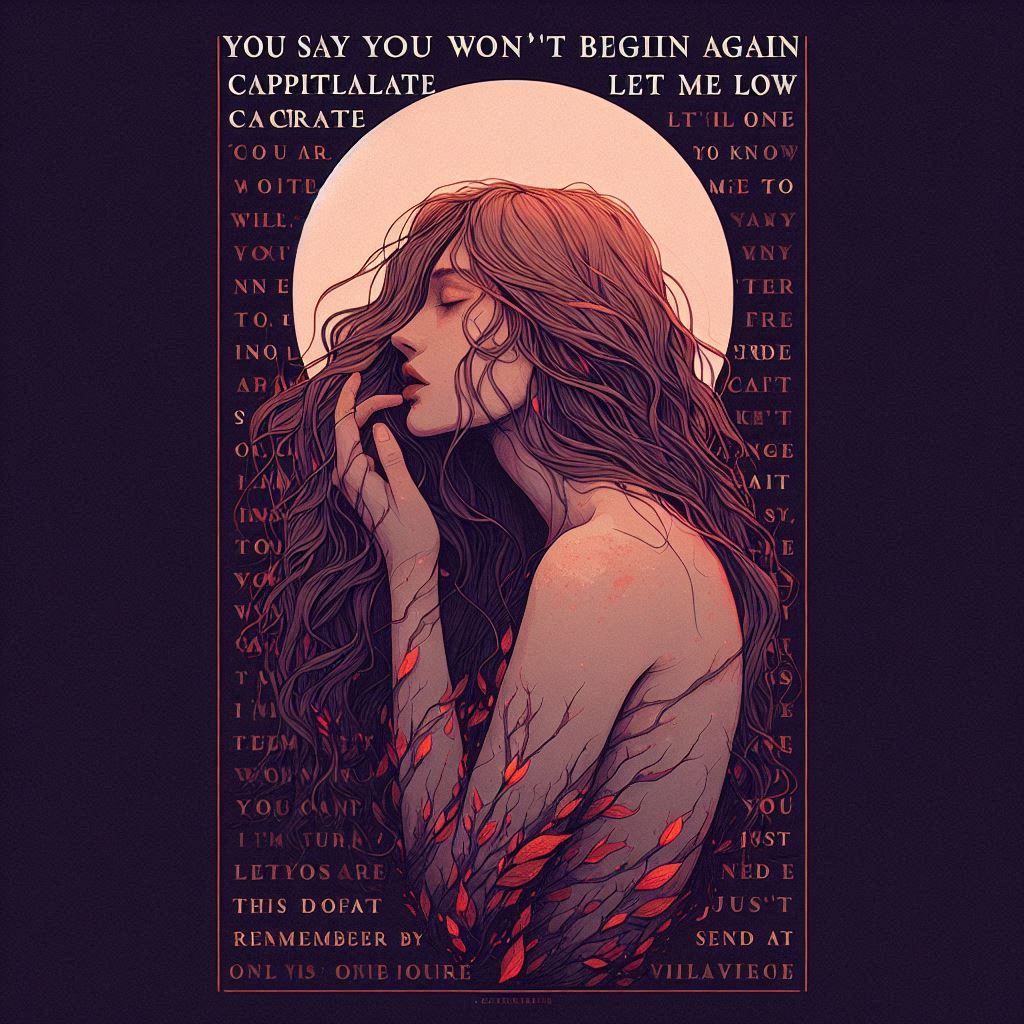 You say you won't begin again, Capitulate and let me in