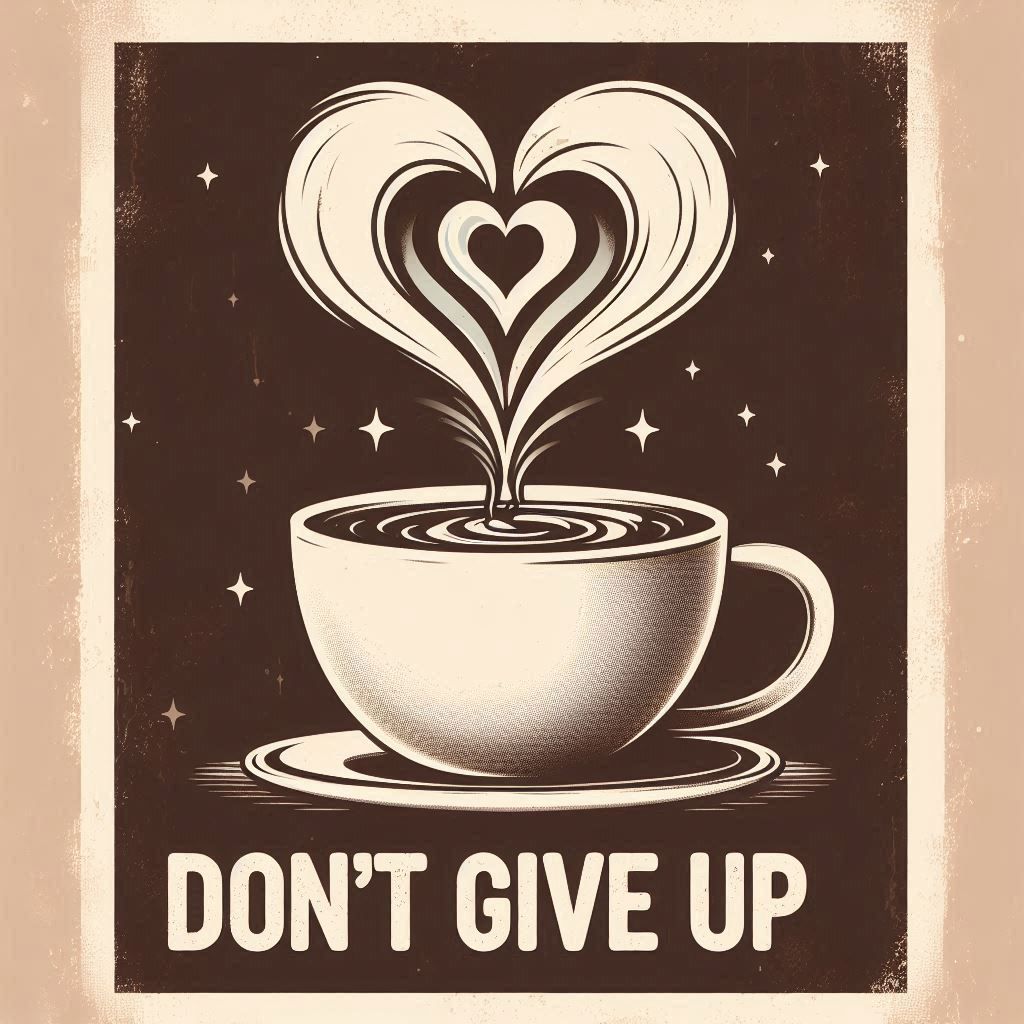 Don't give up, got an empty cup, only love can fill