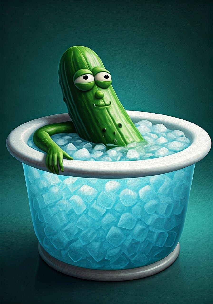 As cool as a cucumber.  by @Pigsy