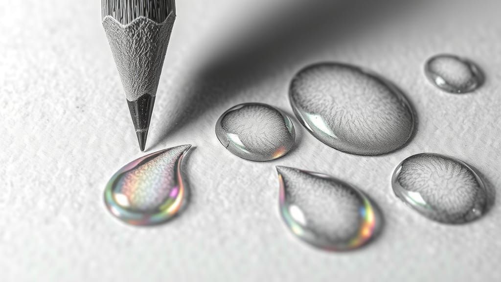 Rainbow Drops from a Pencil