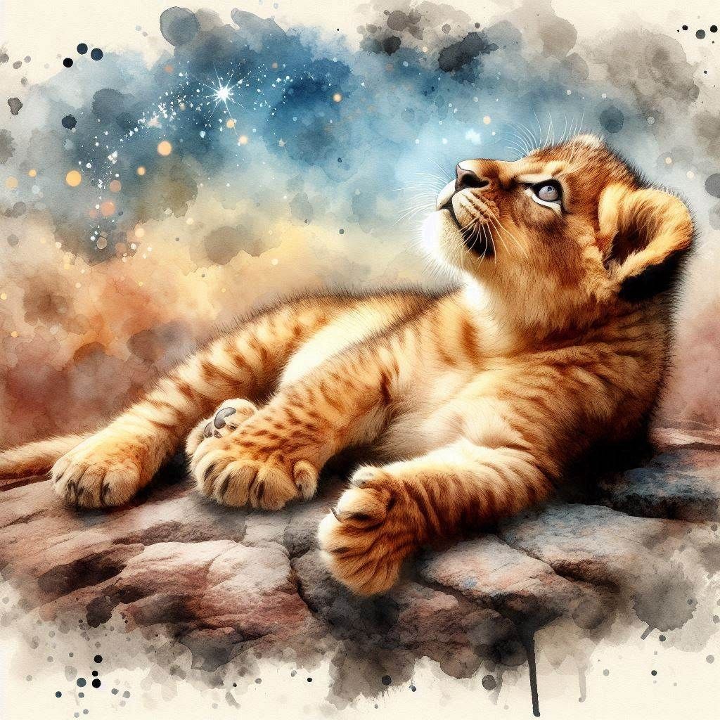 Lion cub - Starry starry night!