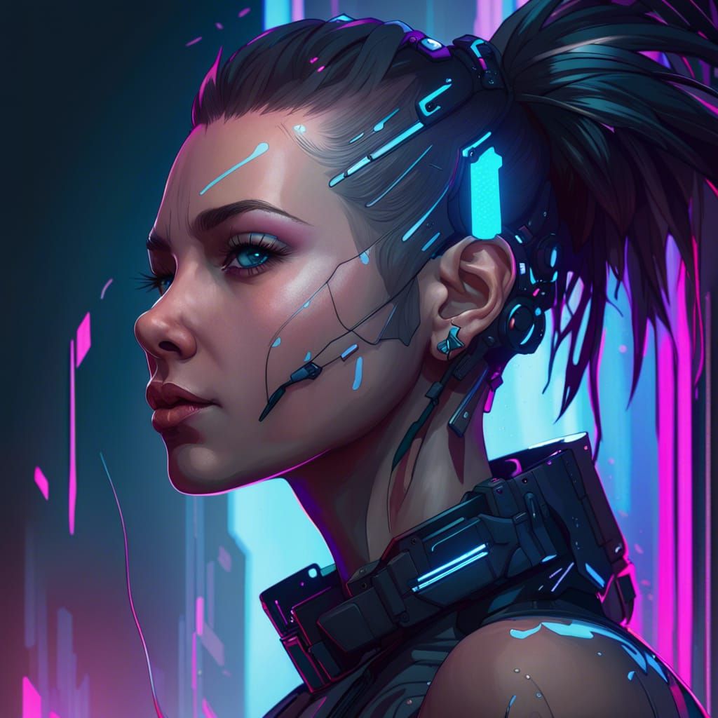 Cyberpunk Girl - AI Generated Artwork - NightCafe Creator