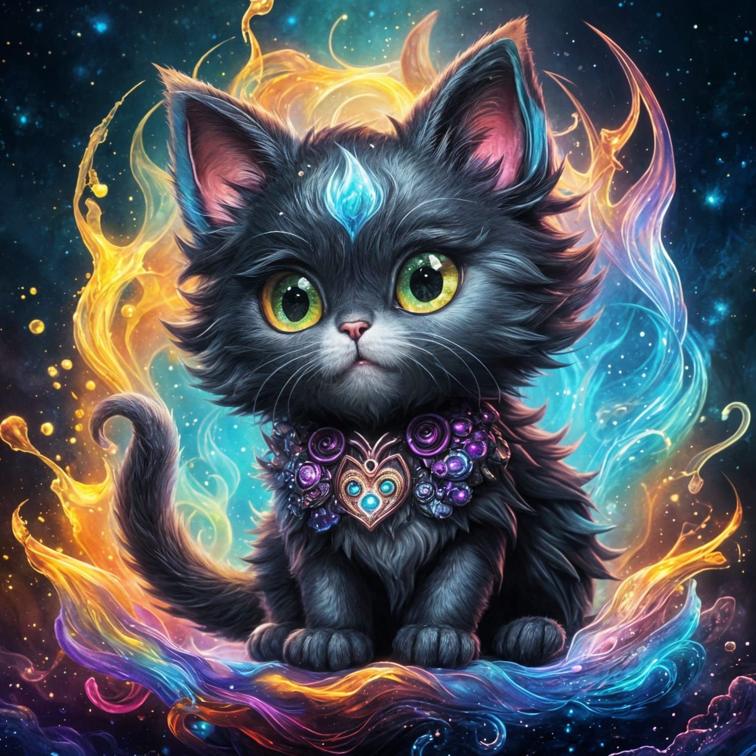 Splash Galactic Cat