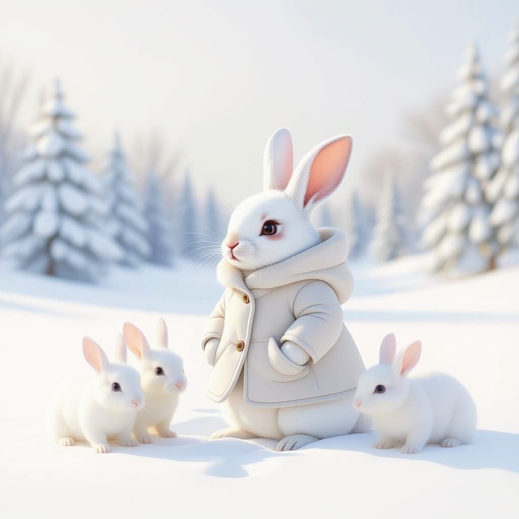 Mommy Rabbit and her babies