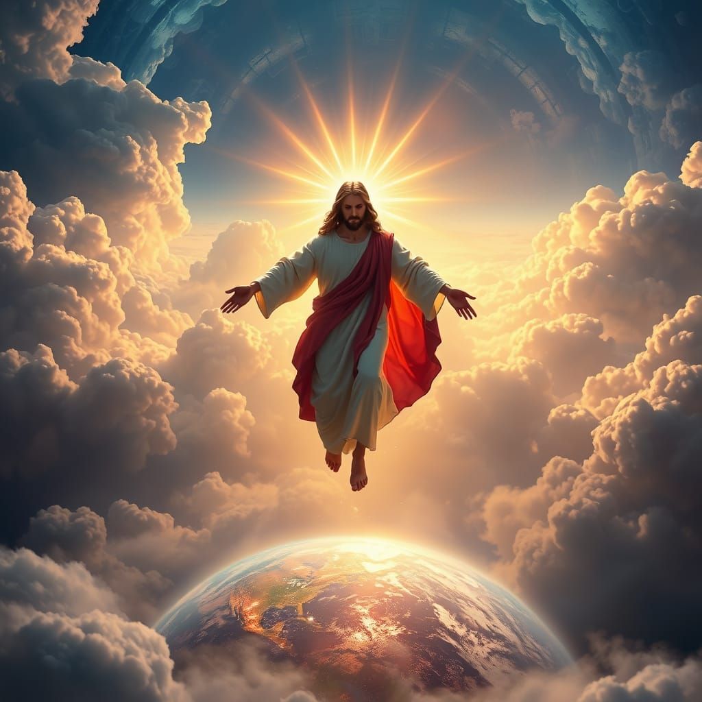 Jesus Descends in a Radiant, Shimmering Aura