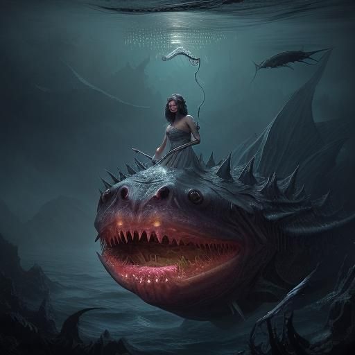 Angler fish - AI Generated Artwork - NightCafe Creator