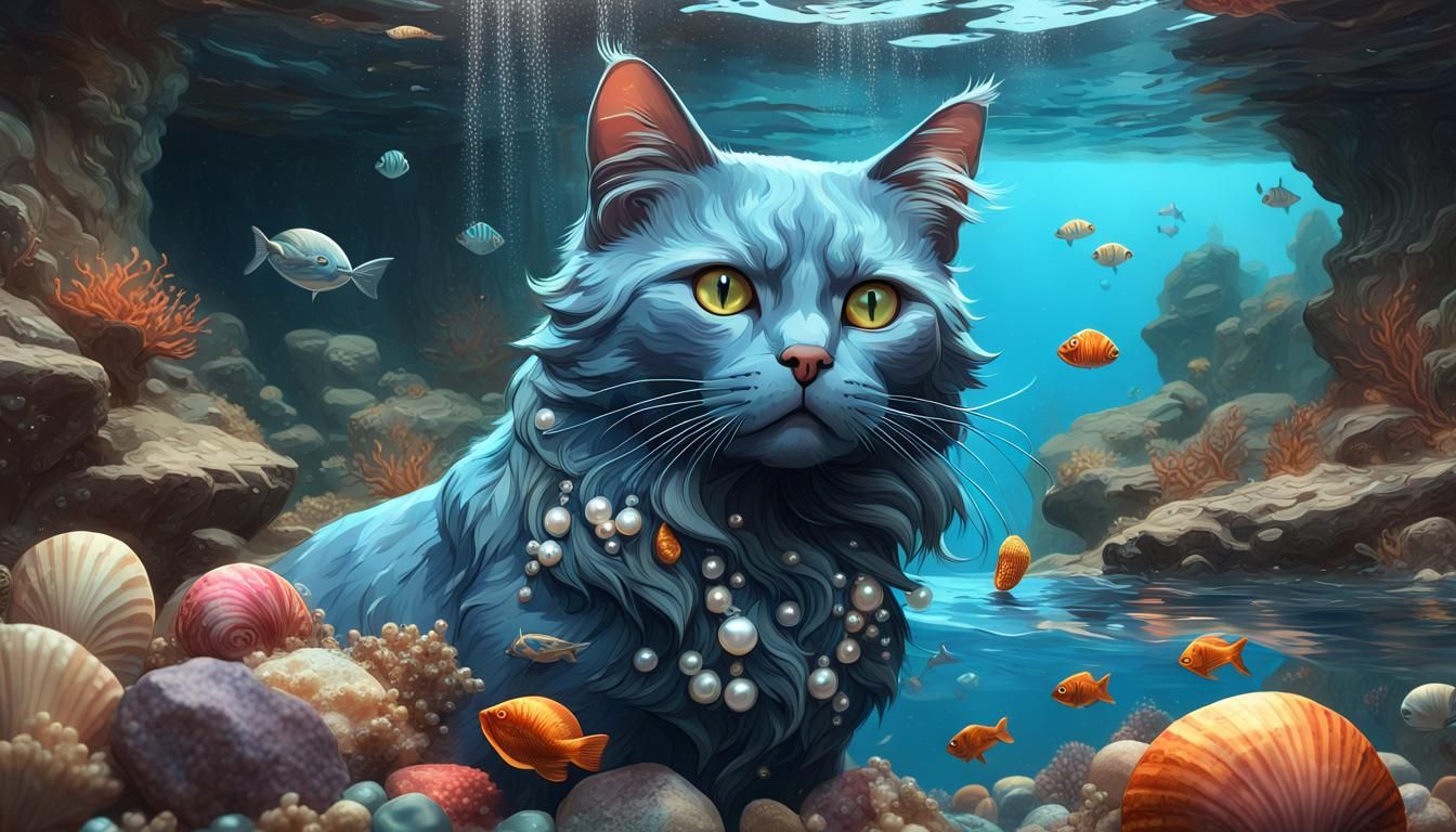 underwater cat - AI Generated Artwork - NightCafe Creator