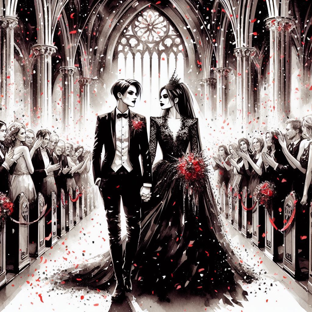 Gothic lesbian wedding