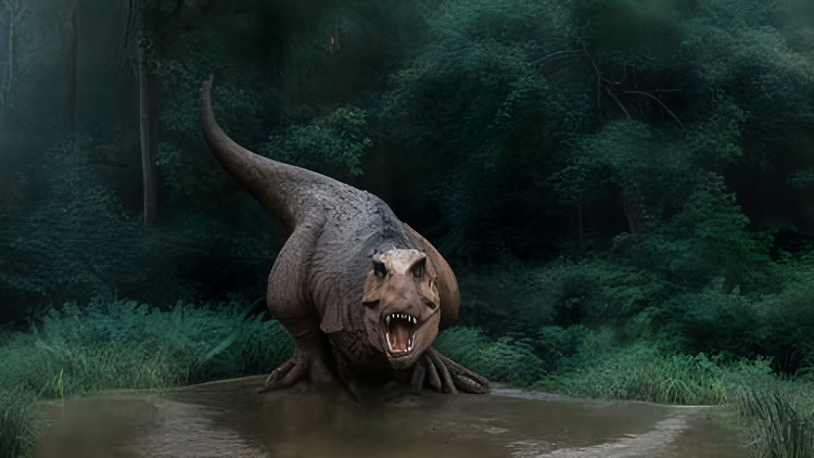 Very creative creepy fantasy art horror portraits of prehist...