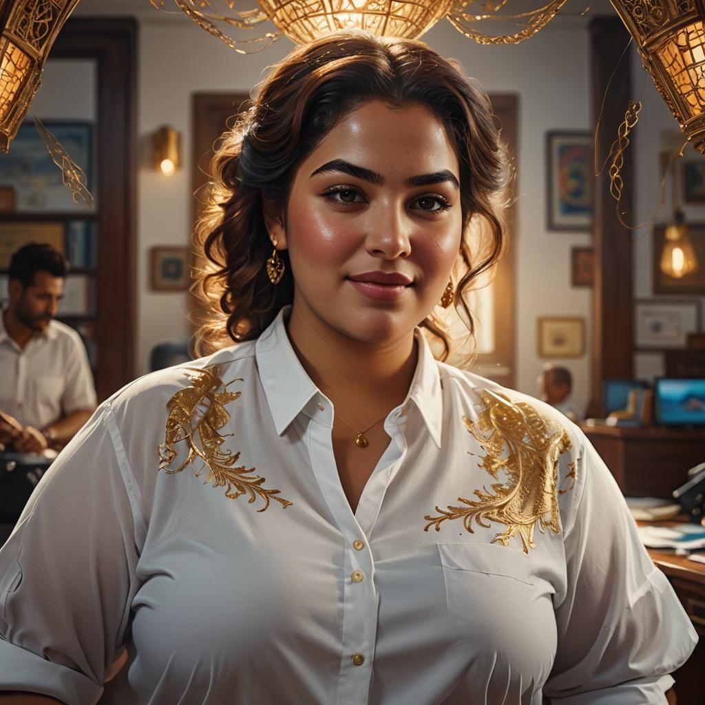 Captivating Arabic Woman Portrait in Digital Matte Painting