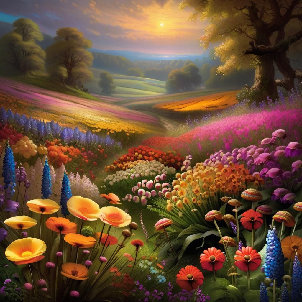 Rembrandt inspired fantasy field of flowers - AI Generated Artwork ...