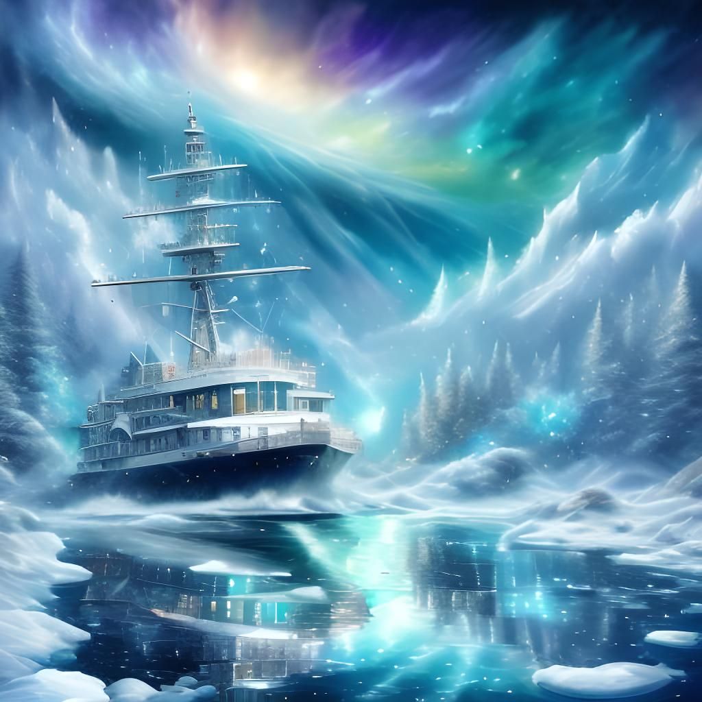Ship in winter