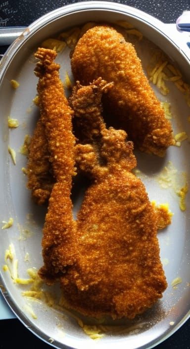 Chicken fried in glitter