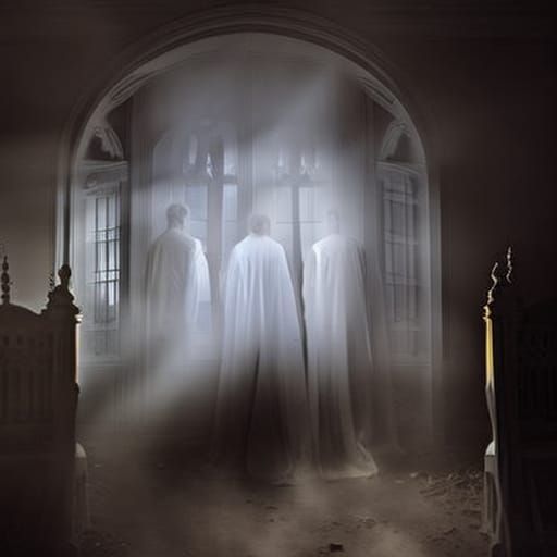 Ghost Choir at the Window AI Generated Artwork NightCafe Creator