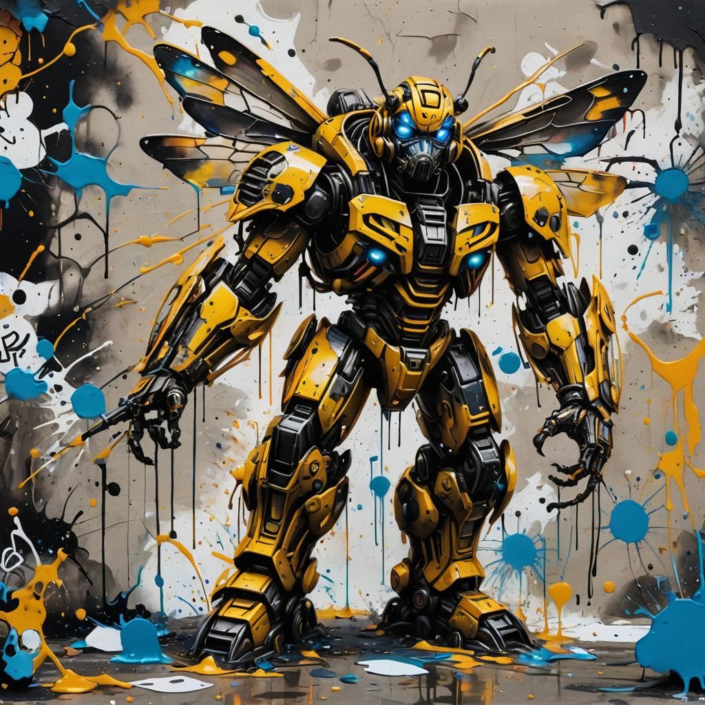 bumble bee in a striking pose