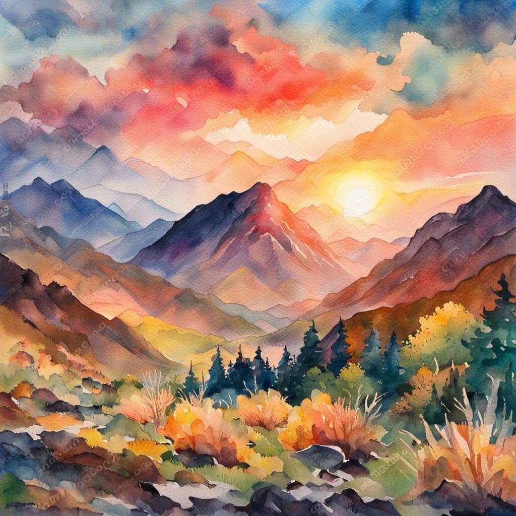 Tramonto di montagna  by @Fuchsia23