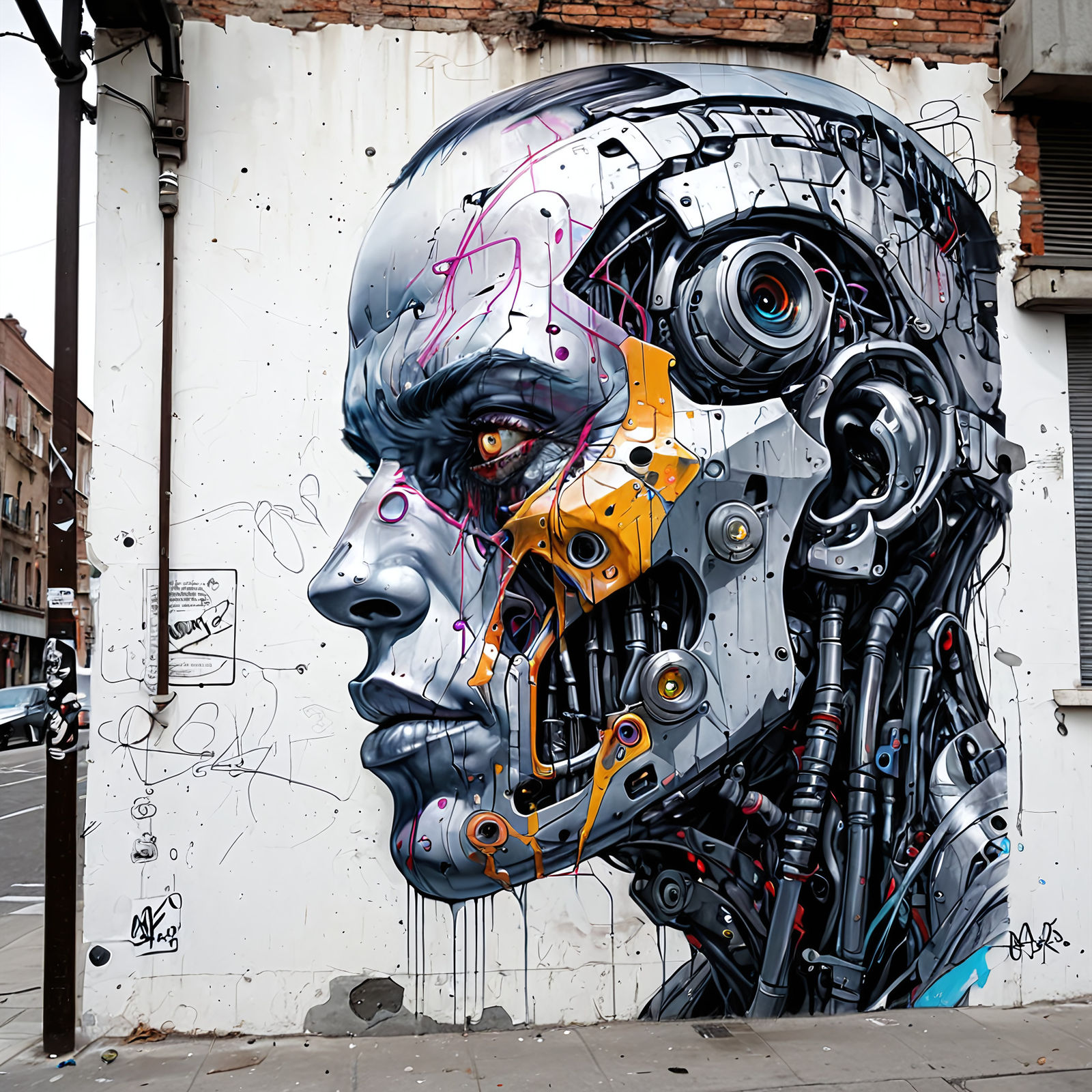 Cyborg street art