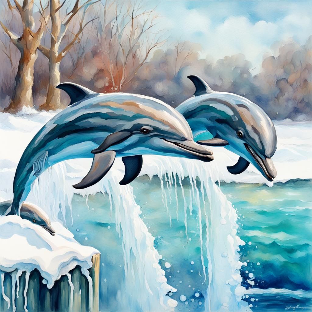Dolphins in winter