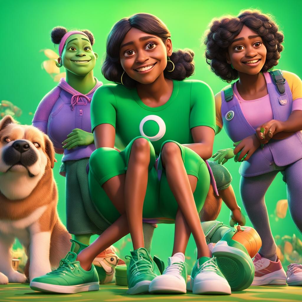 Brazilian women in green