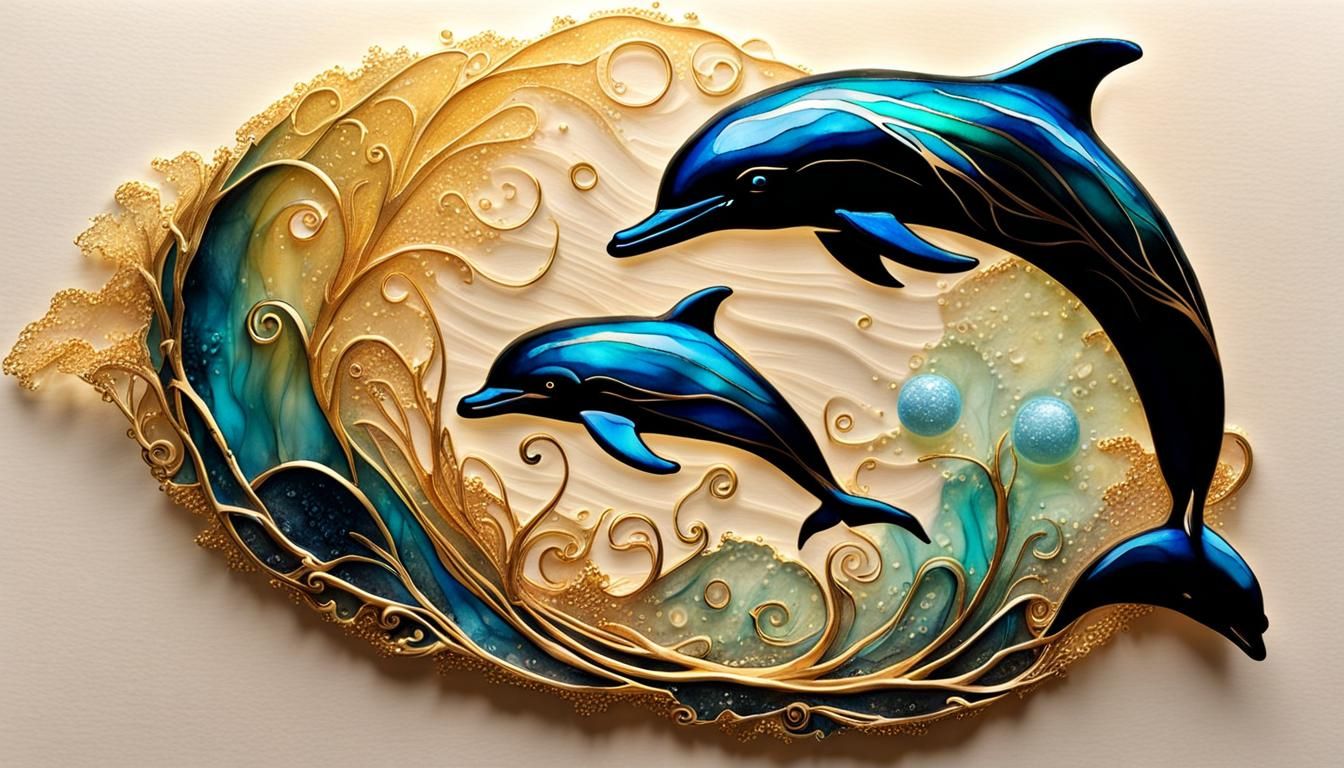 Dolphins playing   by @The Crazy One