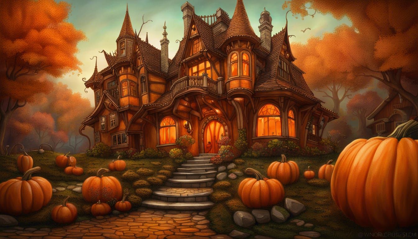 Pumpkin Mansion AI Generated Artwork NightCafe Creator