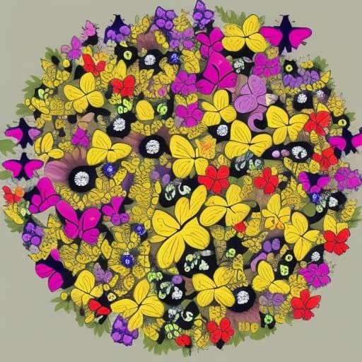 a flower made up of butterflies AI Generated Artwork NightCafe Creator