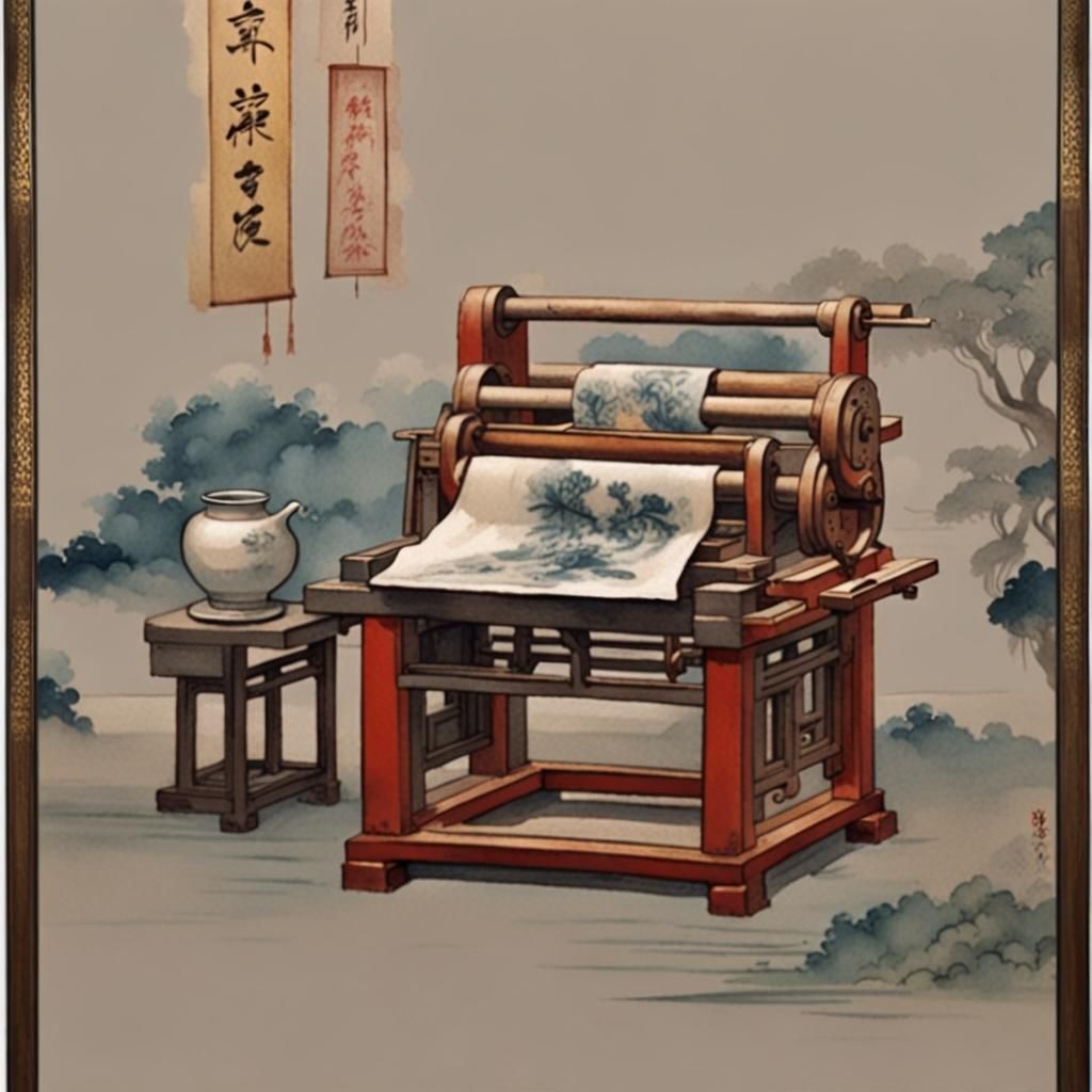 11th century Chinese printing press  by @Eel