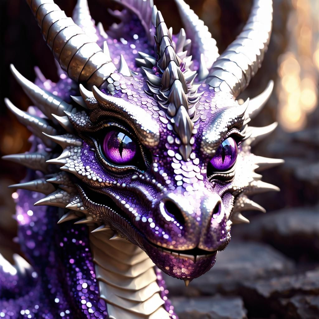 Purple Sparkly Dragon - AI Generated Artwork - NightCafe Creator