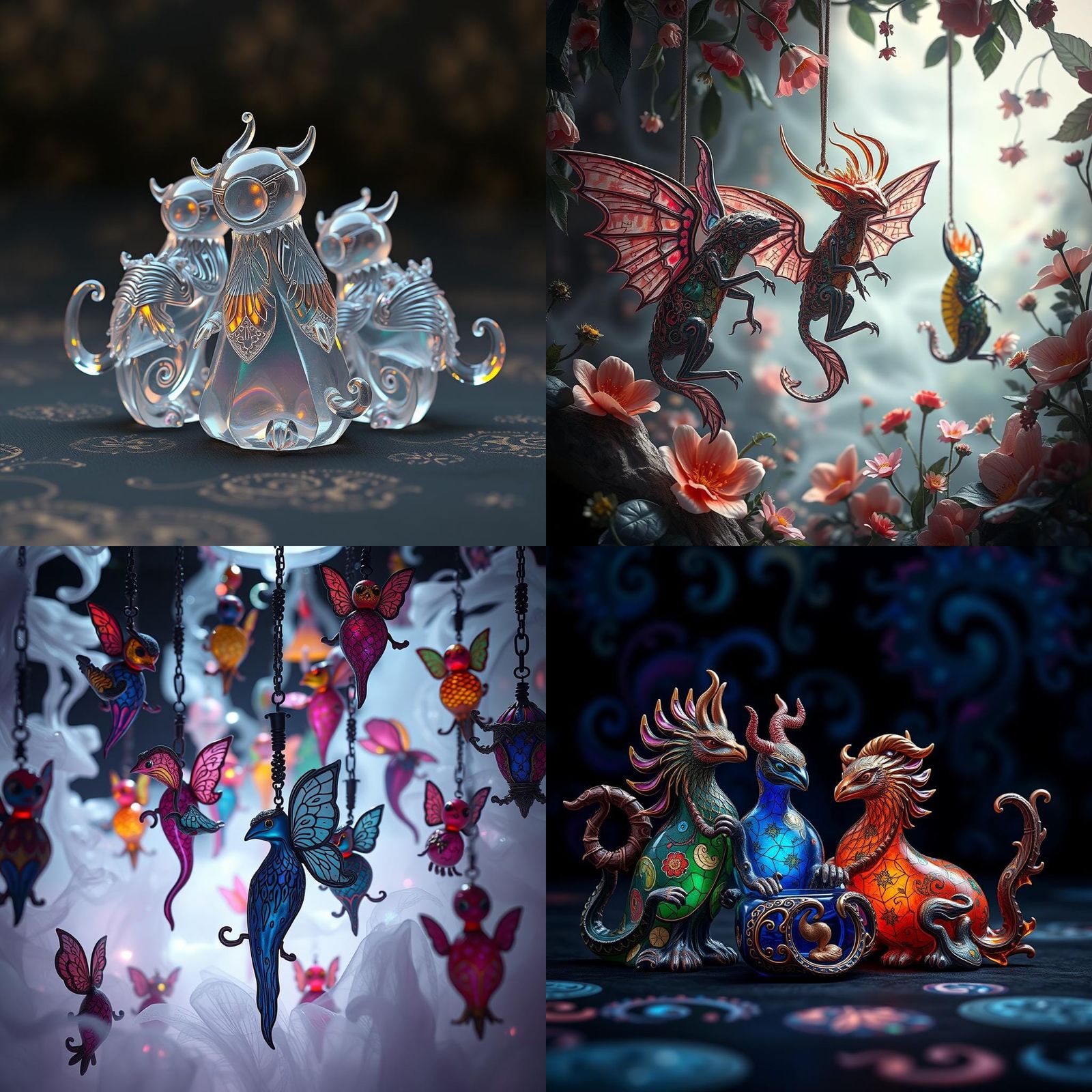 Enameled Glass Figurines