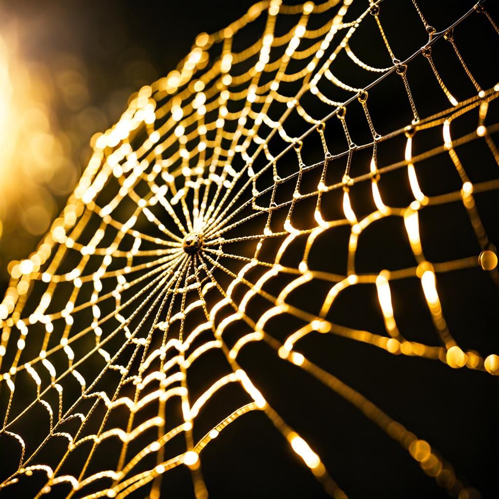 spider web made of gold AI Generated Artwork NightCafe Creator