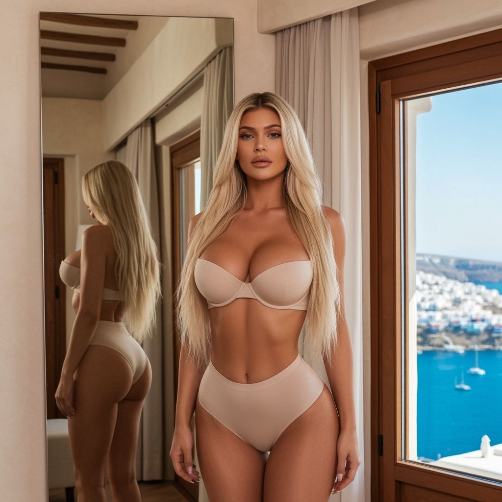 Stunning Blonde in Luxurious Mykonos Bedroom