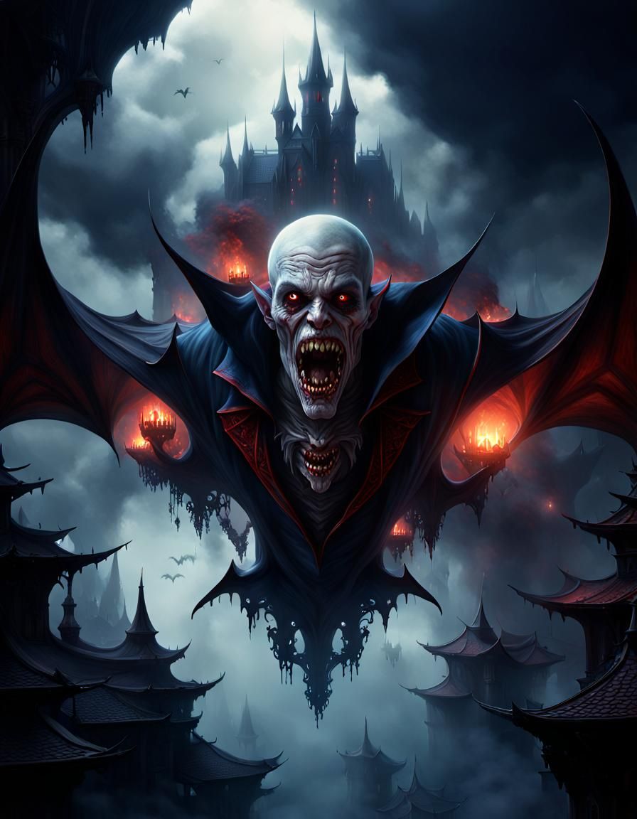 Vampire upside down - AI Generated Artwork - NightCafe Creator