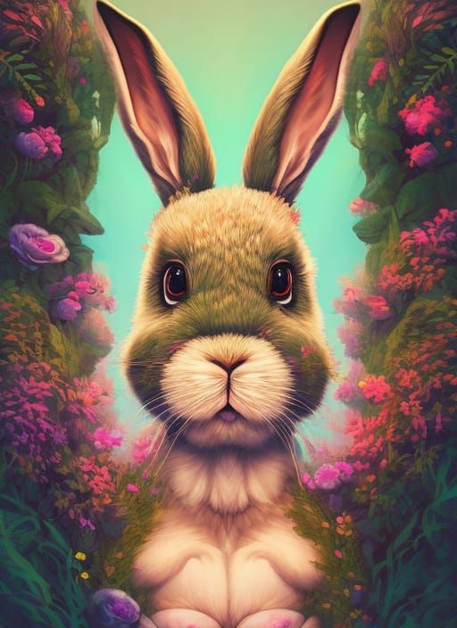 A bunny mug shot. - AI Generated Artwork - NightCafe Creator