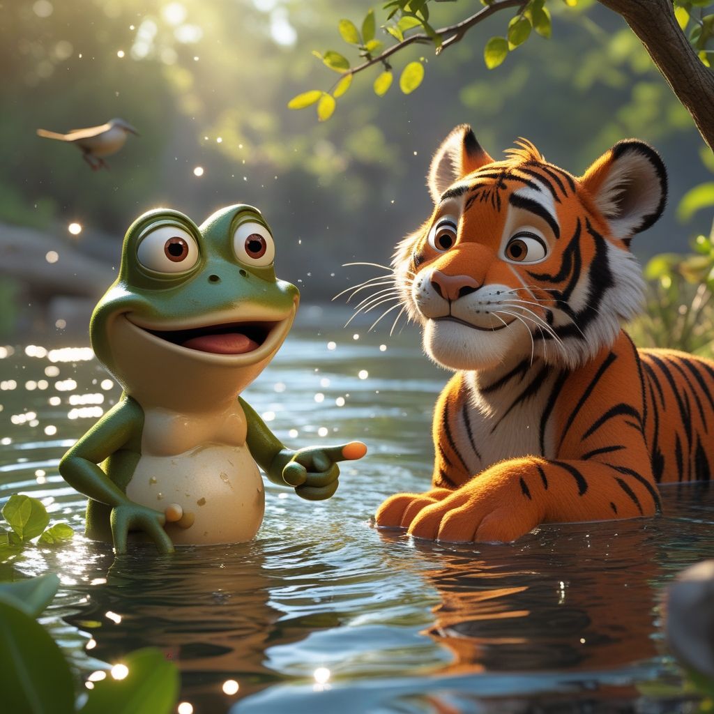 Frog and tiger