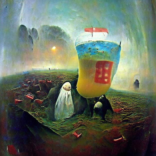 Bubble tea Zdzisław Beksiński